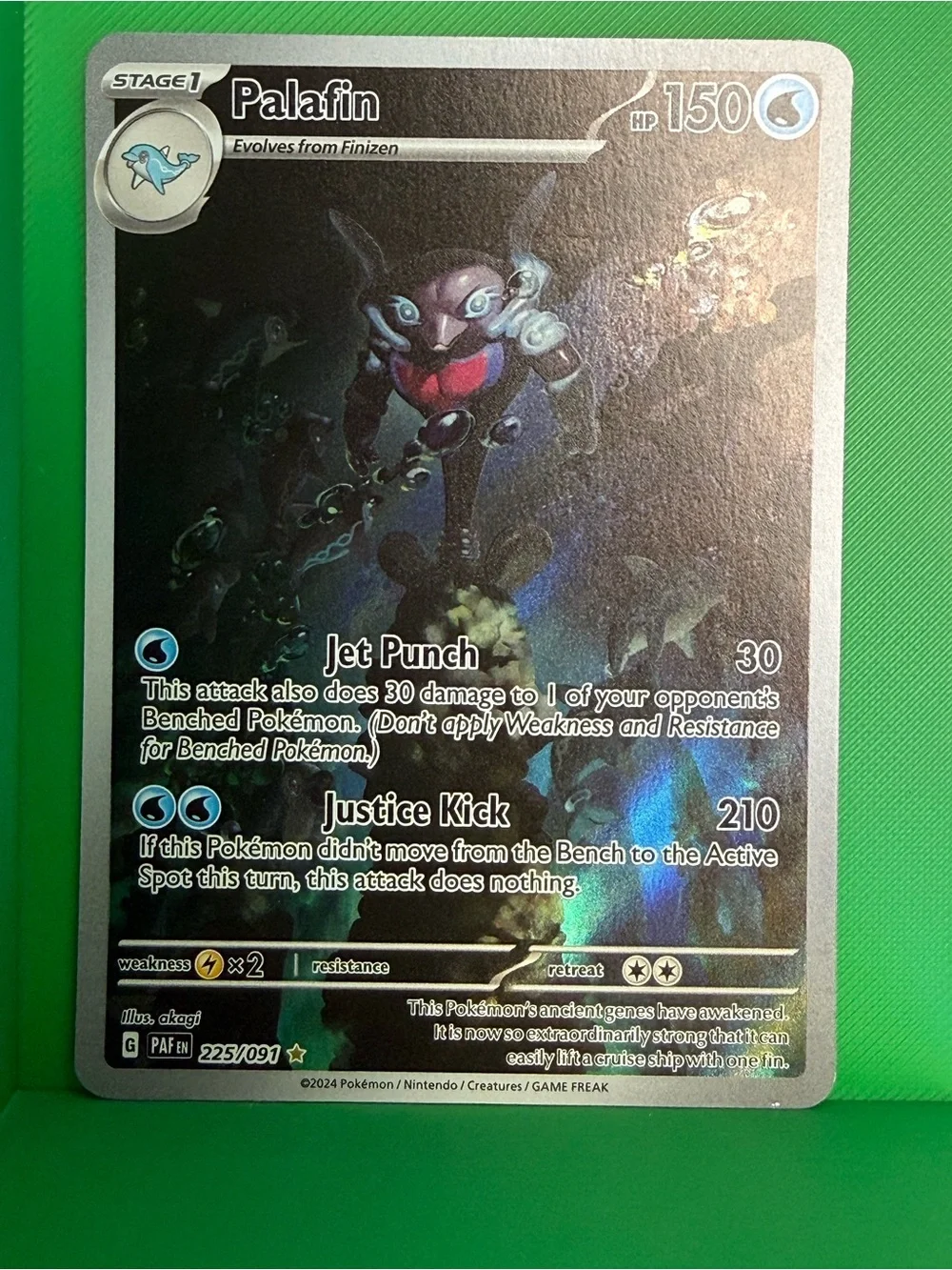 Pokemon Palafin Holographic Blue Black Trading Card
